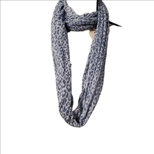 Life is Beautiful light blue and navy blue Animal Print Infinity Scarf
